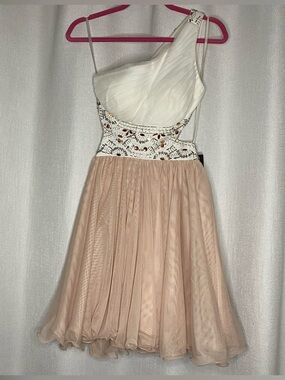 NWT Blondie Nites One Shoulder Embellished Tulle Party Dress - Size Juniors 3